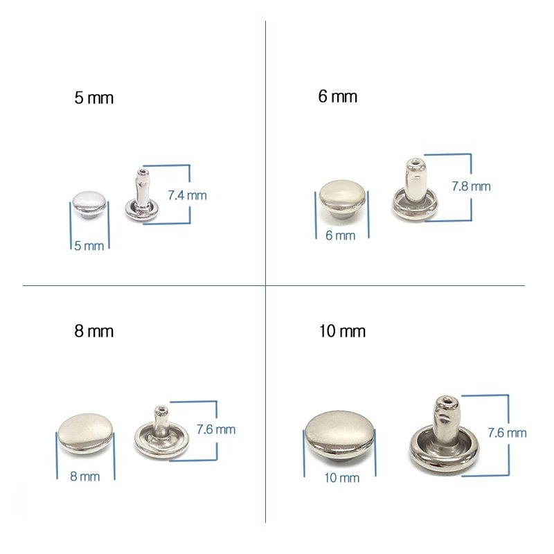 20쌍) 신주 가시메 양면 리벳 신주 양면징 5mm, 니켈 상세 이미지 1