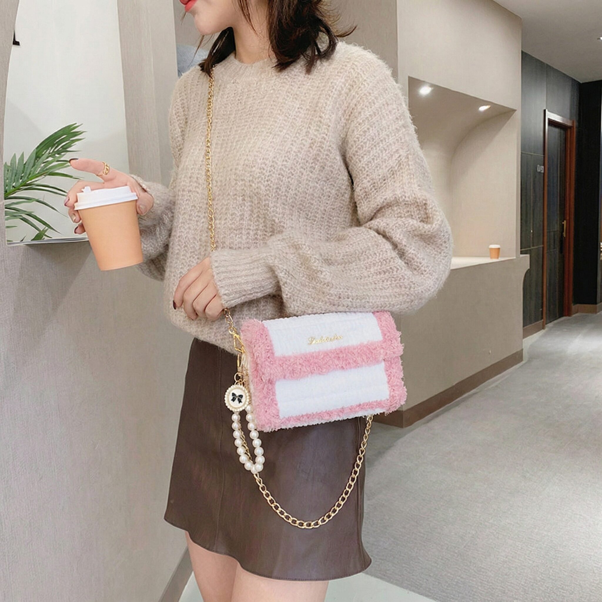 [영상제공] 샤샤벨 네트 공예 레터링키링백 가방 만들기 diy 재료 세트, 화이트핑크, 1개쿠폰할인 상세 이미지 2