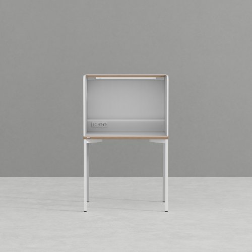 데스커 800x600 독서실 책상 (조명형) DSDAB0806G, 화이트+화이트 상세 이미지 1