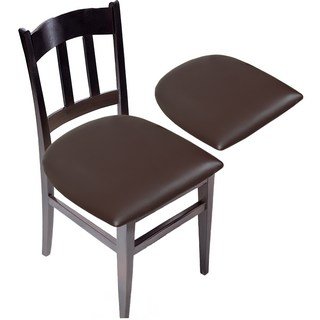 하늬통상 PU 사각 가죽 의자커버, 브라운, 2개