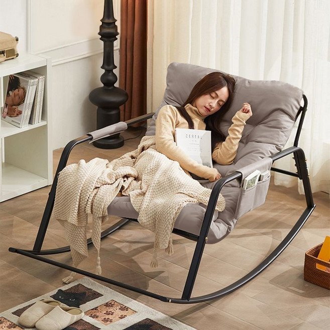 레저 그네 의자 1인용흔들의자 다기능 편한거실의자, 1개, 회색