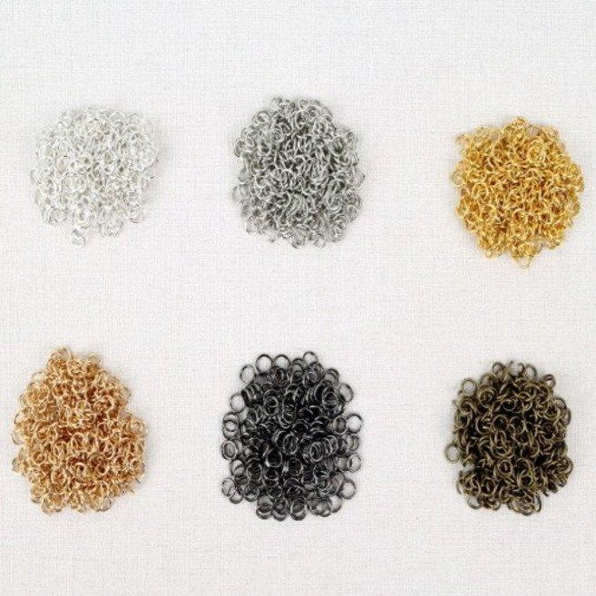 메탈 오픈형 오링 연결 O링 다양한 색상 사이즈 0.9 X 6mm (5g/약60개), 건블랙, 1개