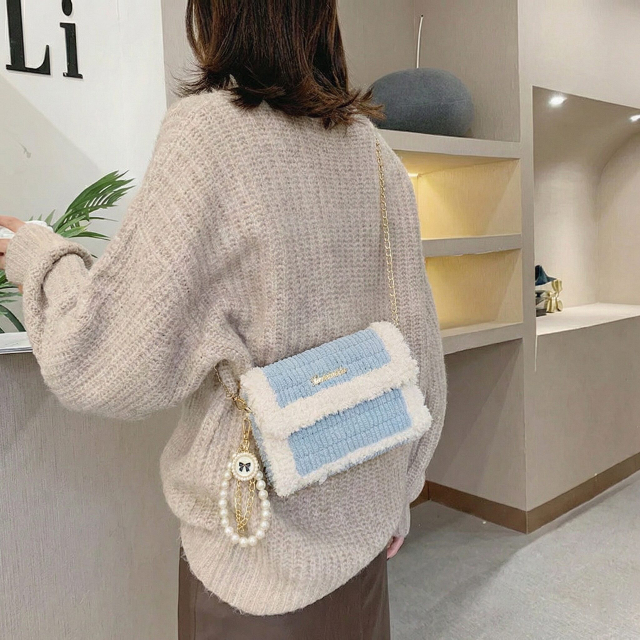 [영상제공] 샤샤벨 네트 공예 레터링키링백 가방 만들기 diy 재료 세트, 화이트핑크, 1개쿠폰할인 상세 이미지 1