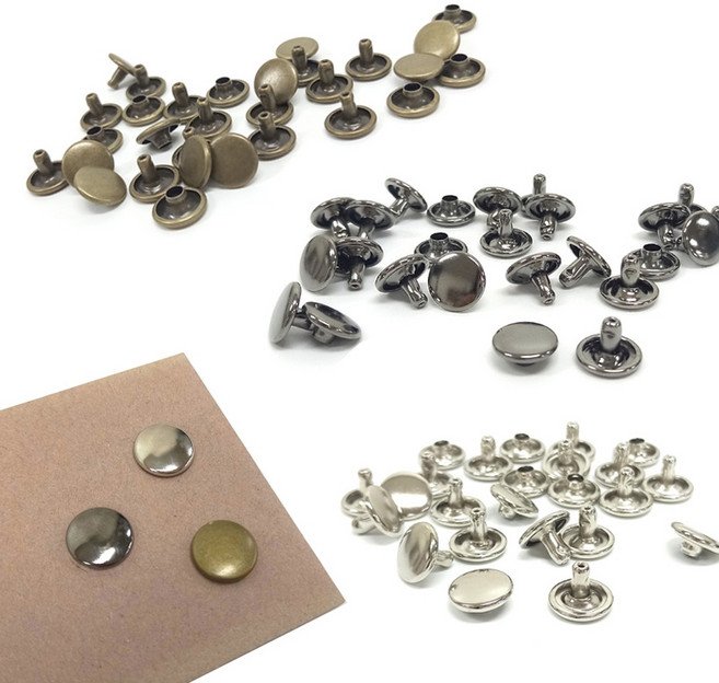 20쌍) 신주 가시메 양면 리벳 신주 양면징 5mm, 니켈