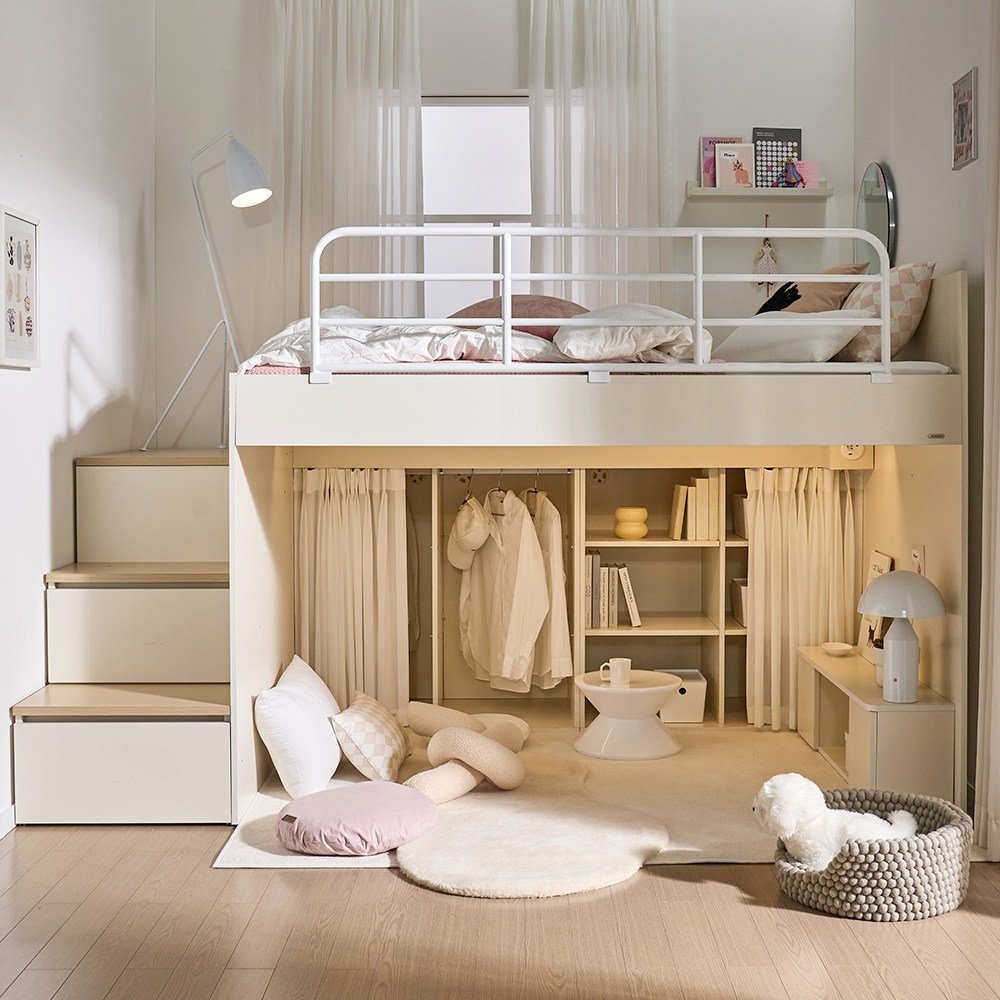다니엘 협탁 600계단 벙커침대 DLBESET04, 옷장 2개 상세 이미지 1