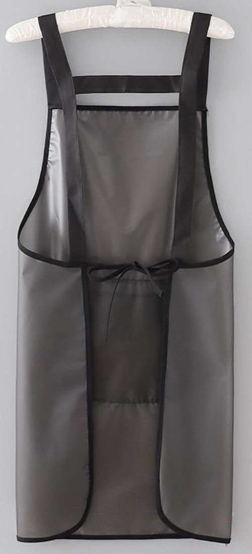 다퍼남 TPU 우레탄 방수 앞치마 롱 95cm, 반투명 블랙, 2개 상세 이미지 1