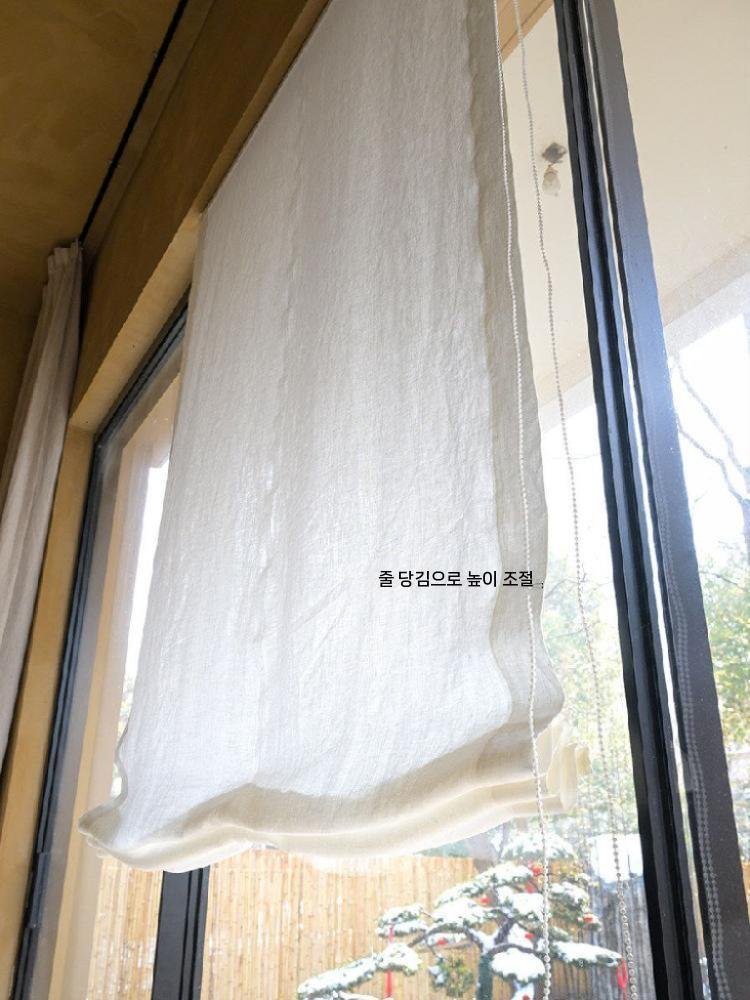 로만쉐이드 린넨 커튼 쉐이드 포인트 거실 커텐 안방 블라인드 암막 상세 이미지 1