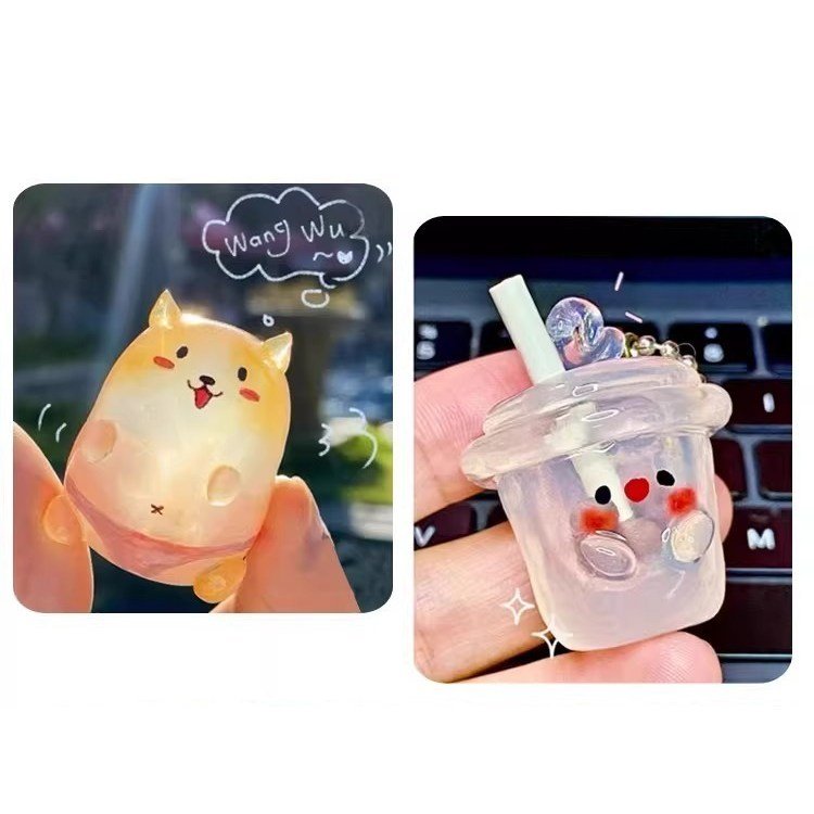 KC인증 미미무 집콕놀이 물라스틱 젤리플라 DIY 키링 만들기 키트, 1개, 퓨어화이트 100g+미니 아크릴 물감 12색할인 상세 이미지 2