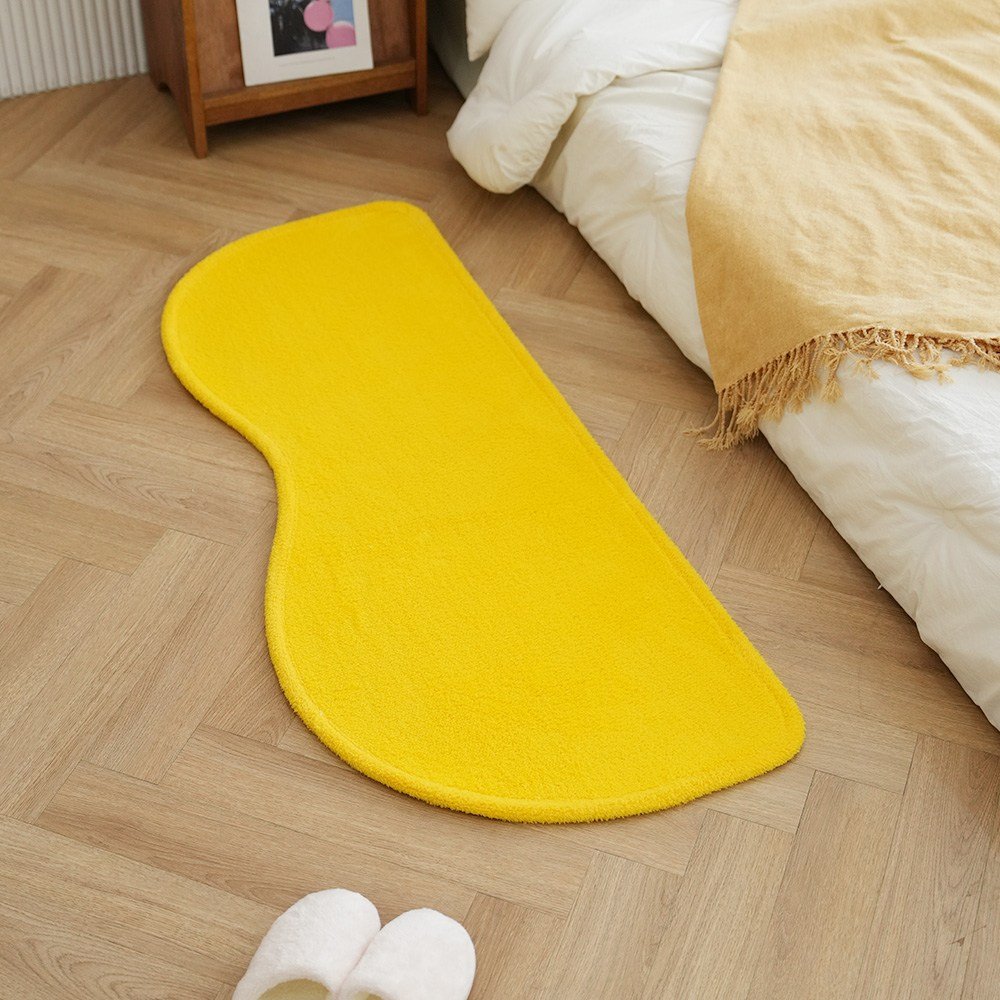 (국산)빨아쓰는 두툼한 주방 발매트 침대 미니러그 고래 구름 4셰입 50cm X 120cm, 베이지, 3.타원 50 x 120 cm 상세 이미지 1