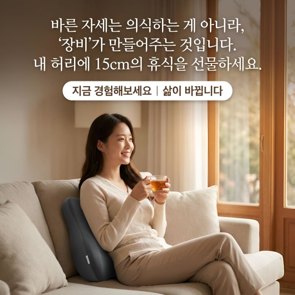 오르지 허리를 탄탄하게 받쳐주는 요추 지지대 쿠션, 블랙그레이할인 상세 이미지 2