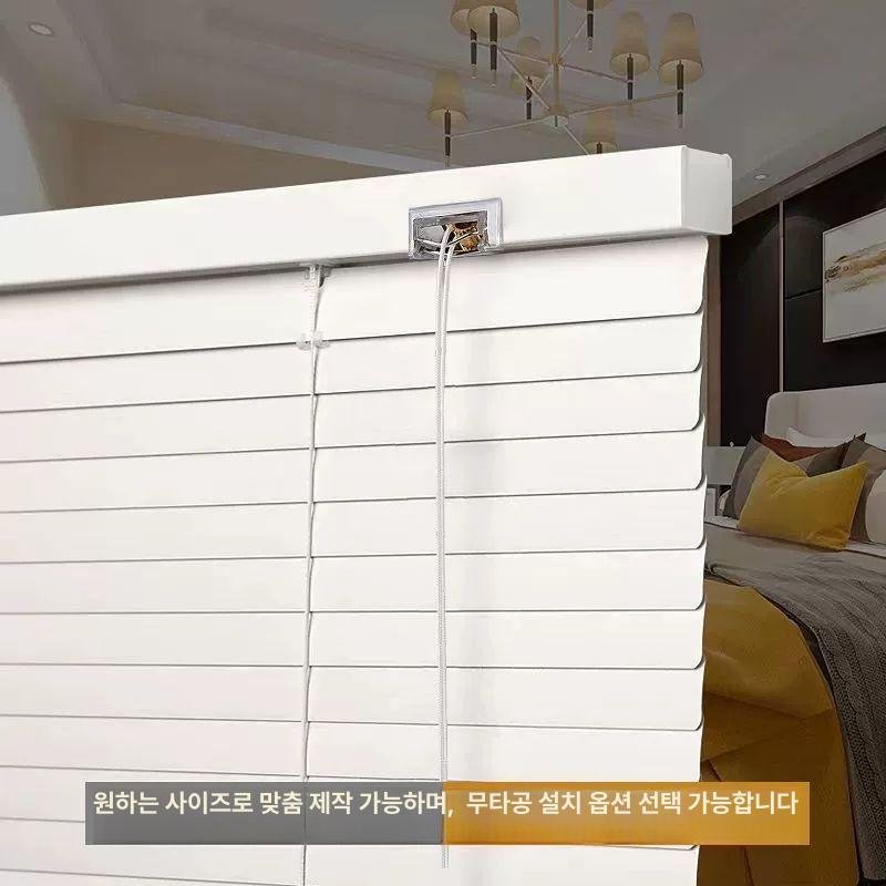 무타공 블라인드 압축봉 롤스크린 욕실 암막커튼, 너비 0.6mx높이 1m, 1개, 베이지옐로우 상세 이미지 2