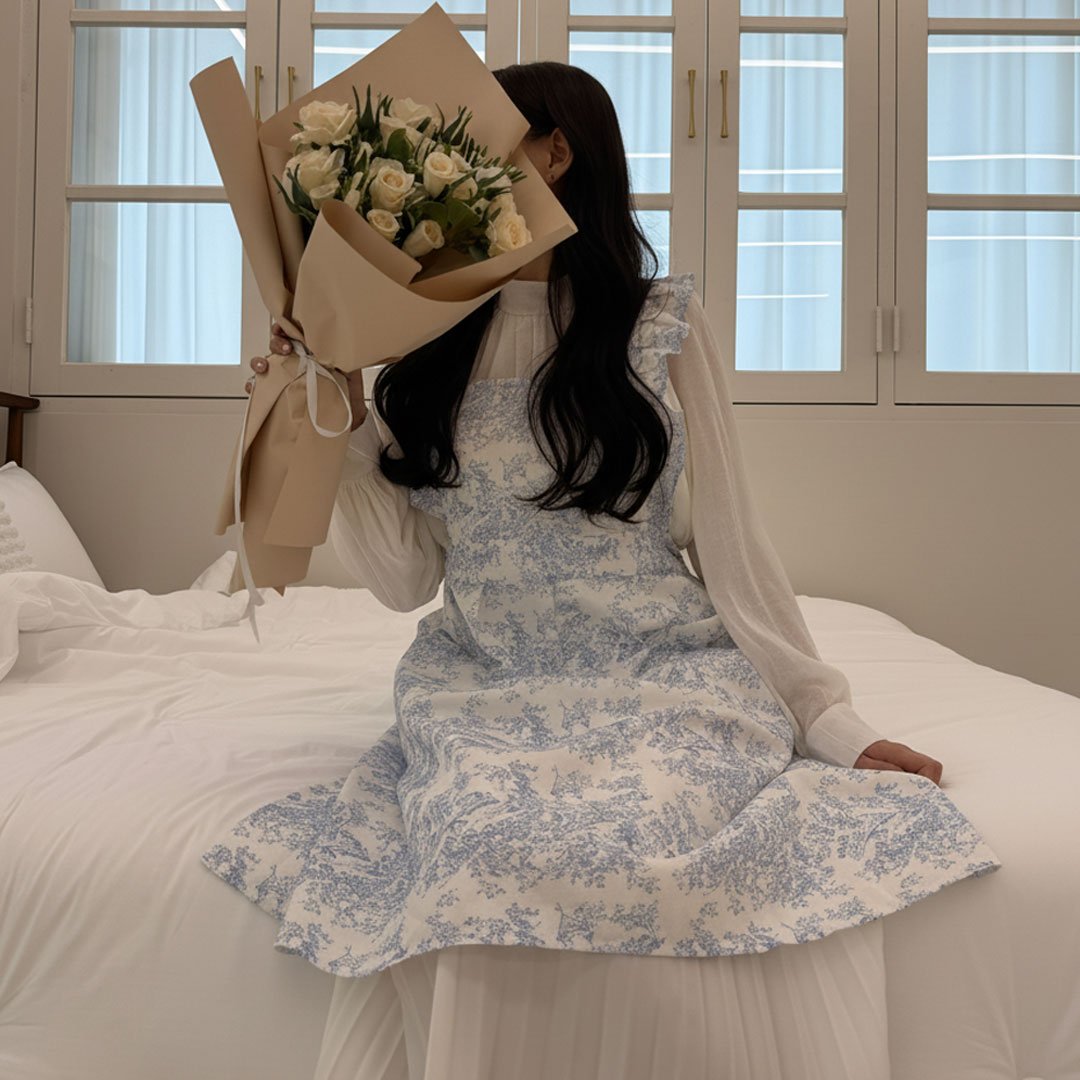 [Relra 렐라] 뜨왈디자인 고급스럽고 예쁜 앞치마 집들이 선물 강추, 1개, 라이트블루 상세 이미지 1